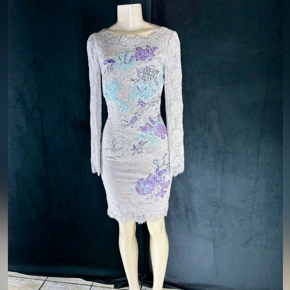 Elegant Lace Dress with Floral Accents by Mandalay